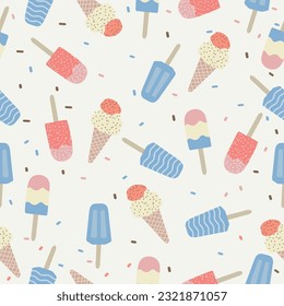 popsicle summer pattern seamless vector illustration cute