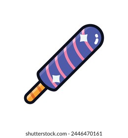 Popsicle With Thick Outline Vector Art