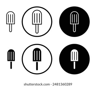 Popsicle thin line vector icon set.