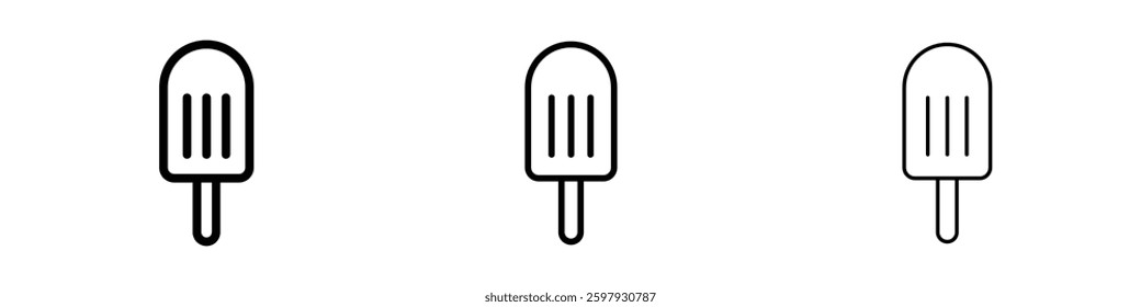 Popsicle thin line vector icon set.