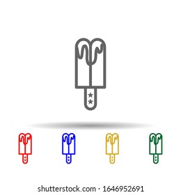 Popsicle, usa multi color style icon. Simple thin line, outline vector of 4th of july icons for ui and ux, website or mobile application