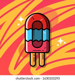 Popsicle Vector in 2d cartoon style