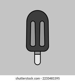 Popsicle vector grayscale icon. Fast food sign. Graph symbol for cooking web site and apps design, logo, app, UI