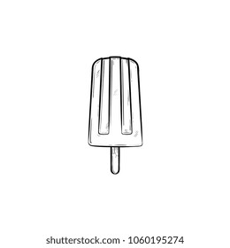 Popsicle vector hand drawn outline doodle icon. Ice cream of popsicle on stick vector sketch illustration for print, web, mobile and infographics isolated on white background.