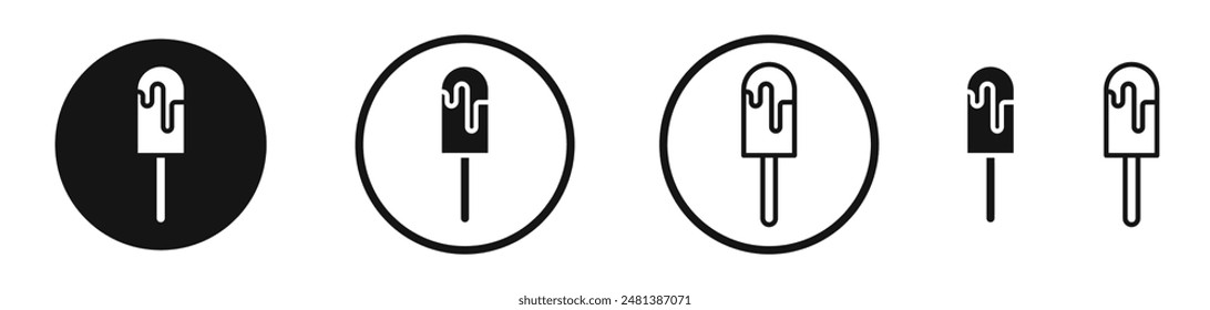 Popsicle vector icon set in black and white color.