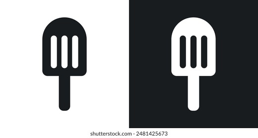 Popsicle vector icon set in black color.