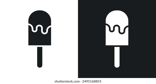 Popsicle vector icon set in solid style.