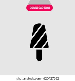Popsicle Vector Icon, The symbol of eskimo pie. Simple, modern flat vector illustration for mobile app, website or desktop app 