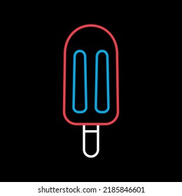 Popsicle vector isolated on black background icon. Fast food sign. Graph symbol for cooking web site and apps design, logo, app, UI