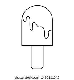 Popsicle Vector Line Icon Design