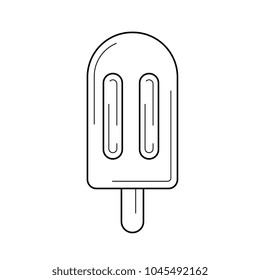 Popsicle vector line icon isolated on white background. Ice cream of popsicle on stick line icon for infographic, website or app.