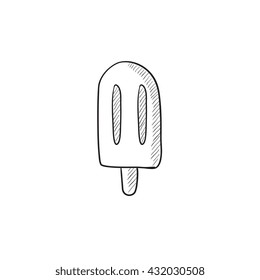 Popsicle vector sketch icon isolated on background. Hand drawn Popsicle icon. Popsicle sketch icon for infographic, website or app.