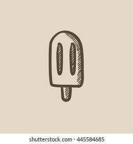 Popsicle vector sketch icon isolated on background. Hand drawn Popsicle icon. Popsicle sketch icon for infographic, website or app.