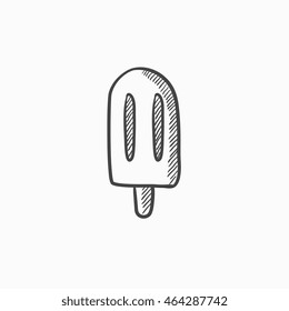 Popsicle vector sketch icon isolated on background. Hand drawn Popsicle icon. Popsicle sketch icon for infographic, website or app.