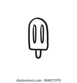 Popsicle vector sketch icon isolated on background. Hand drawn Popsicle icon. Popsicle sketch icon for infographic, website or app.