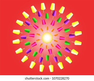 Popsicle Wheel Multi Colored Bright and Vibrant