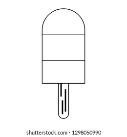 Popsicle with wooden stick black and white