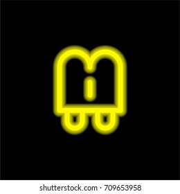 Popsicle yellow glowing neon ui ux icon. Glowing sign logo vector