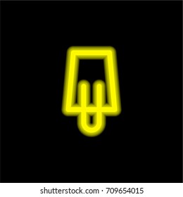 Popsicle yellow glowing neon ui ux icon. Glowing sign logo vector