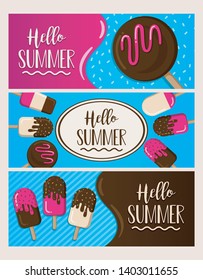 Popsicles Banner Set, Sweet Hello Summer 