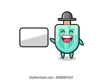 popsicles cartoon illustration doing a presentation , cute design