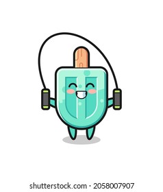 popsicles character cartoon with skipping rope , cute design