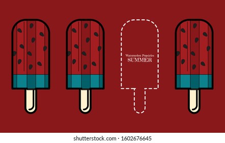 Popsicles and Ice Cream. Can be used for wallpaper, pattern fills, textile, web page background, surface textures, Image for advertising booklets, banners.