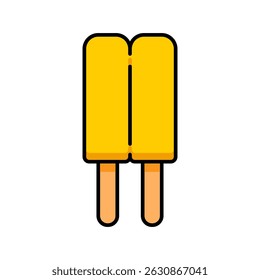 Picolés Sorvete Congelado Linha Sobremesa Ícone Comida Verão Doce Tratar Contorno Plano Vetor Editável Fácil de Editar Símbolo