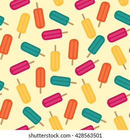 Popsicles ice-cream seamless background