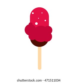 Popsicles icon in flat style isolated on white background. Sweets symbol