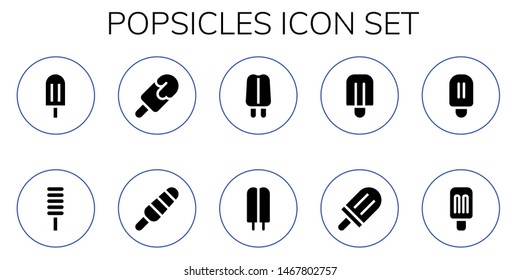 popsicles icon set. 10 filled popsicles icons.  Collection Of - Popsicle