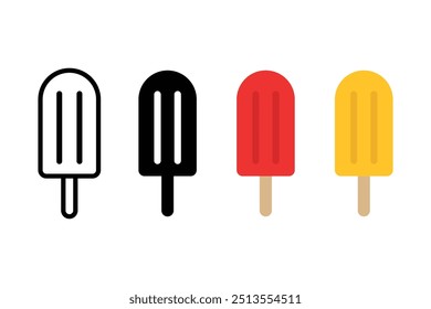 Popsicles icon set vector. Ice cream icon set. Ice lolly collection