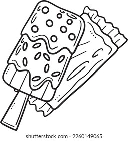 Popsicles Isolated Coloring Page for Kids