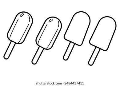 Popsicles line art illustration colorful summer treat design