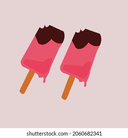 Popsicles many color swhite background