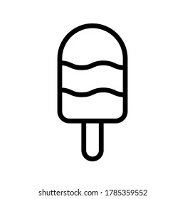 Popsicles outline icon on isolated white background, Ice cream line icon, Popsicles ice cream vector illustration for logo, ui, web, apps, banner, poster, brochure, infographic, etc.