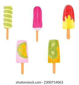 Popsicles summer ice cream set