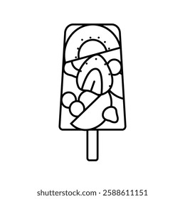 popsicles sweet food line icon vector. popsicles sweet food sign. isolated contour symbol black illustration