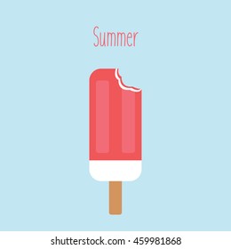 Popsicles Time in the summer illustration isolated in a light blue background