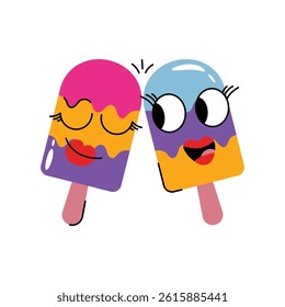 Popsicles vector Sticker. Eps 10 file