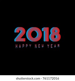 Popular 2018 happy new year template banner with double exposure duotone style.