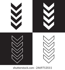 Beliebter abstrakter Zick Zack Schwarz Chevron Stack Grunge Muster Hintergrund. Vektorillustration. EPS 10