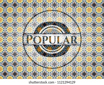 Popular arabic badge. Arabesque decoration.
