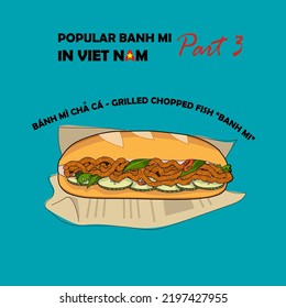 Popular banh mi in Viet nam vector