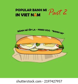 Popular banh mi in Viet nam vector