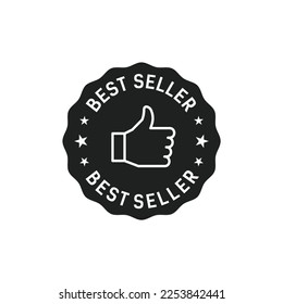 popular vector de mejor venta de clipart de pulgar mejor vendedor símbolo de marca de insignia