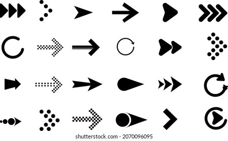 Popular Gran flecha puesta en negro. Icono de flecha. Colección vectorial de flechas. Flecha. para abrir el Navegador. Flecha moderna y simple. Ilustración del vector