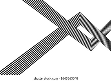 Popular black and white abstract vector pattern of broken lines. For covers, business cards, banners, prints on clothes, wall decor, posters, sites, posts on social networks, videos. Vector bacground