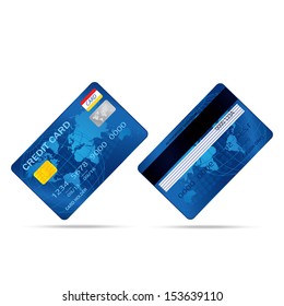 popular blue premium extended business credit card isolated vector