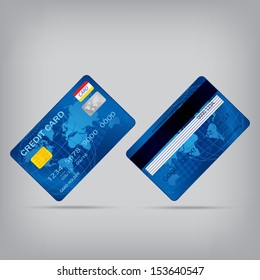 popular blue premium extended business credit card isolated vector
